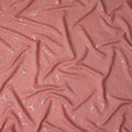 Coral Rose Pink Geometric Jacquard Silk Crepe 140cm