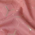 Coral Rose Pink Geometric Jacquard Silk Crepe 140cm