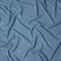 Steel Denim Blue Geometric Jacquard Silk Crepe 140cm
