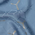 Steel Denim Blue Geometric Jacquard Silk Crepe 140cm
