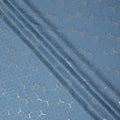 Steel Denim Blue Geometric Jacquard Silk Crepe 140cm