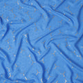 Cornflower Blue Geometric Jacquard Silk Crepe 140cm