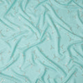 Aqua Turquoise Green Geometric Jacquard Silk Crepe 140cm