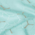 Aqua Turquoise Green Geometric Jacquard Silk Crepe 140cm