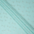 Aqua Turquoise Green Geometric Jacquard Silk Crepe 140cm