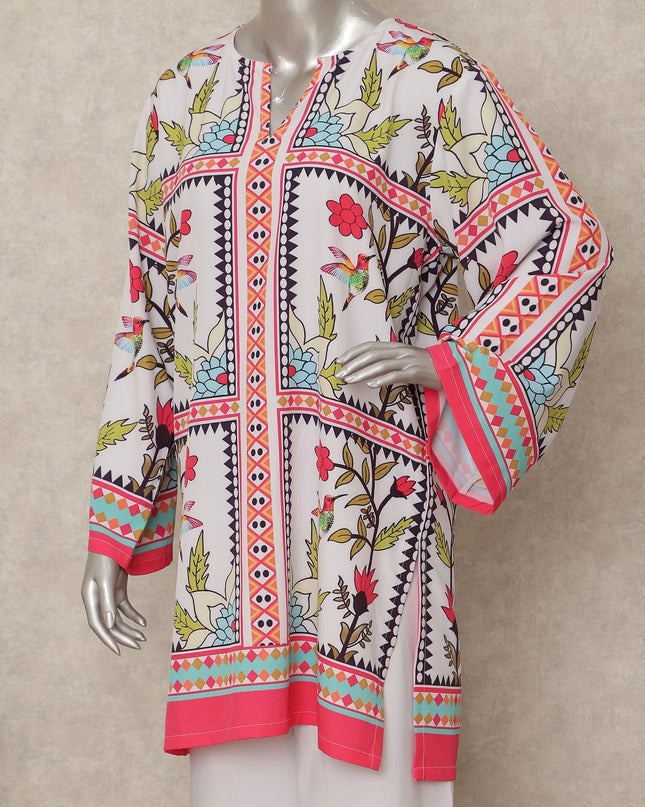 White Pink Floral Border Co Ord Set Party Wear