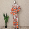 Orange Geometric Co Ord Set Party Wear Women