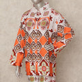 Orange Geometric Co Ord Set Party Wear Women