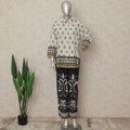 White Black Geometric Co Ord Set Party Wear Women