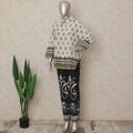 White Black Geometric Co Ord Set Party Wear Women