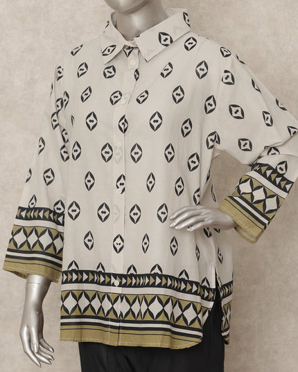 White Black Geometric Co Ord Set Party Wear Women