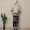 White Black Geometric Co Ord Set Party Wear Women