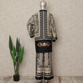 Black Beige Paisley Co Ord Set Party Wear Women