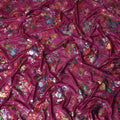 Magenta Pink Floral Bouquet Synthetic Blended Velvet Fabric