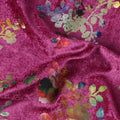 Magenta Pink Floral Bouquet Synthetic Blended Velvet Fabric