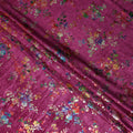 Magenta Pink Floral Bouquet Synthetic Blended Velvet Fabric
