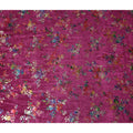 Magenta Pink Floral Bouquet Synthetic Blended Velvet Fabric