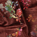 Chocolate Brown Floral Bouquet Fabric
