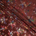 Chocolate Brown Floral Bouquet Fabric