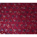 Crimson Red Burnout Floral Synthetic Blended Velvet Fabric