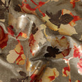 Warm Taupe Burnout Floral Synthetic Blended Velvet Fabric