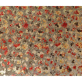 Warm Taupe Burnout Floral Synthetic Blended Velvet Fabric