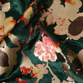 Forest Green Burnout Floral Synthetic Blended Velvet Fabric