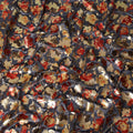 Charcoal Grey Burnout Floral Synthetic Blended Velvet Fabric