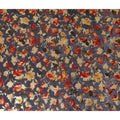 Charcoal Grey Burnout Floral Synthetic Blended Velvet Fabric