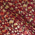 Wine Maroon Burnout Floral Synthetic Blended Velvet Fabric
