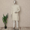 White Georgette Men's Kurta Pajama - D29326