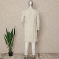 White Georgette Men's Kurta Pajama - D29326
