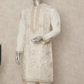 White Silk Men's Kurta Pajama - D29294