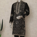 Black Silk Men's Kurta Pajama - D29293