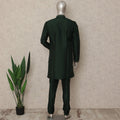 Bottle Green Sequin Kurta Pyjama Set for Men