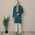 Green Silk Men's Kurta Pajama - D29321