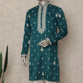 Green Silk Men's Kurta Pajama - D29321