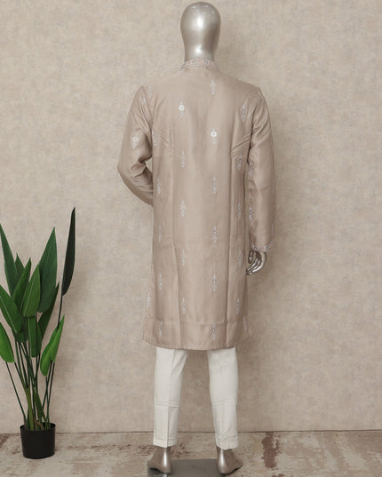 Beige Silk Men's Kurta Pajama - D29316