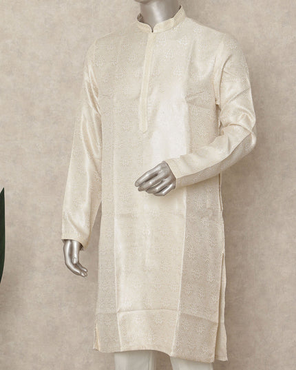 Beige Banarsi Silk Men's Kurta Pajama - D29283