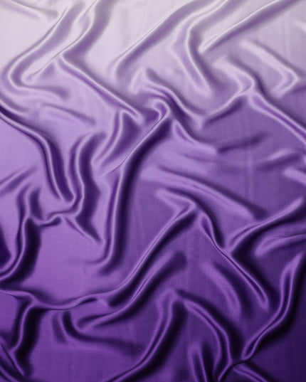 Purple Ombre Pure Silk Satin Fabric Smooth Glossy Luxurious Flowing Draping Material Elegant Gradient Design 110 Cms Width Premium Quality Soft Finish South Korea Origin-D28887 Regal Fabrics