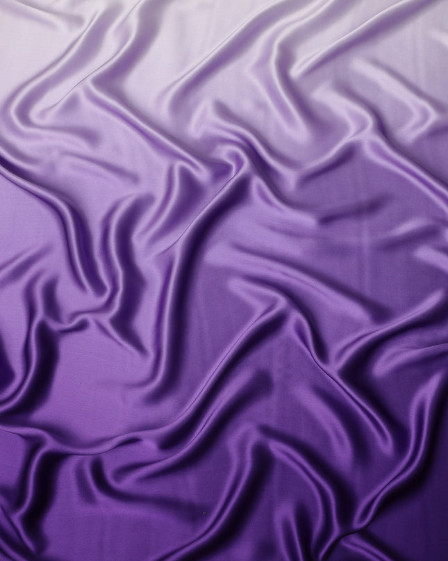 Purple Ombre Pure Silk Satin Fabric Smooth Glossy Luxurious Flowing Draping Material Elegant Gradient Design 110 Cms Width Premium Quality Soft Finish South Korea Origin-D28887 Regal Fabrics