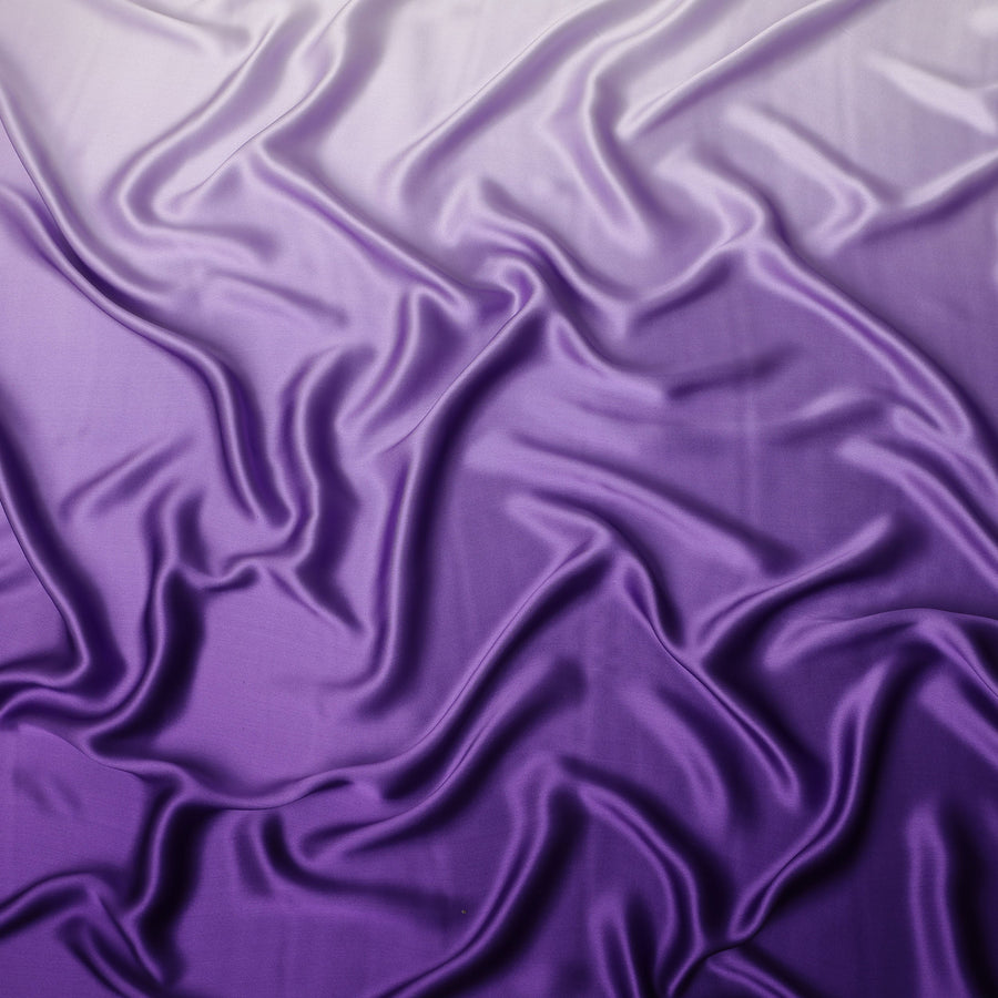 Purple Ombre Pure Silk Satin Fabric Smooth Glossy Luxurious Flowing Draping Material Elegant Gradient Design 110 Cms Width Premium Quality Soft Finish South Korea Origin-D28887 Regal Fabrics