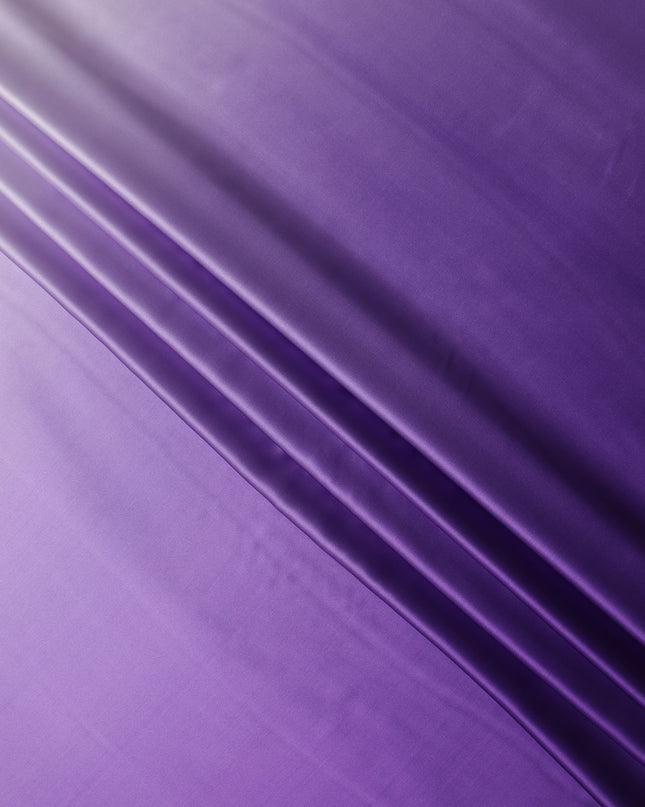 Purple Ombre Pure Silk Satin Fabric Smooth Glossy Luxurious Flowing Draping Material Elegant Gradient Design 110 Cms Width Premium Quality Soft Finish South Korea Origin-D28887 Regal Fabrics
