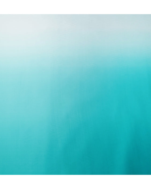 Aqua Teal Ombre Pure Silk Satin Fabric Smooth Glossy Luxurious Flowing Draping Material Elegant Gradient Design 110 Cms Width Premium Quality Soft Finish South Korea Origin-D28881 Regal Fabrics