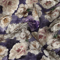 Purple Floral Printed Cotton Satin Fabric 110 Cms Width Soft Smooth Lustrous Dress Material India-D27965 - Regal Fabrics