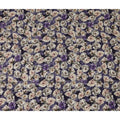Purple Floral Printed Cotton Satin Fabric 110 Cms Width Soft Smooth Lustrous Dress Material India-D27965 - Regal Fabrics