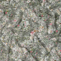 Grey Soft Floral Botanical Garden Print Viscose Crepe Fabric, 110 Cms Width, Made in India-D28262 Regal Fabrics
