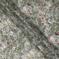 Grey Soft Floral Botanical Garden Print Viscose Crepe Fabric, 110 Cms Width, Made in India-D28262 Regal Fabrics