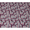 Wine Floral Printed Cotton Satin Fabric 110 Cms Width Soft Smooth Lustrous Dress Material India-D27964 - Regal Fabrics