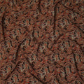 Dark Brown Rust Paisley Printed Cotton Satin Fabric 110 Cms Width India-D27974 - Regal Fabrics